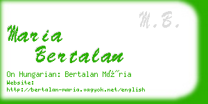 maria bertalan business card